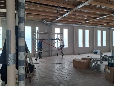 23 oktober Laatste fase gipsplaten linkerwand