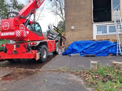 28 oktober Trap voormalige nooduitgang verwijderd