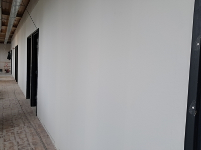 30 januari Eerste wanden van vlies voorzien