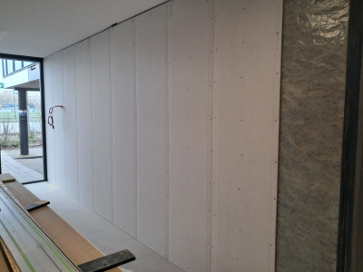 6 februari Voorzetwand bijna klaar voor stukadoor